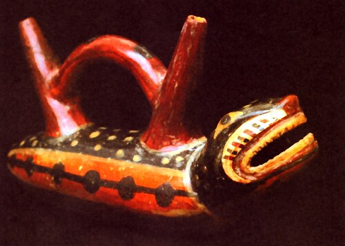 Botella escultórica de estilo Nieveria con forma de serpiente