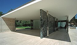 Detalle estructural del Pabellón de Alemania en la Exposición Internacional de Barcelona de 1929