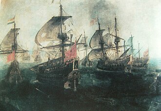 Representación histórica de la Batalla de Gibraltar de 1621 por Enrique Jácome y Brocas