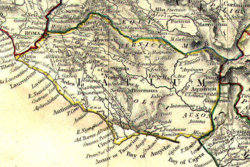 Mapa del Lacio en la Antigüedad