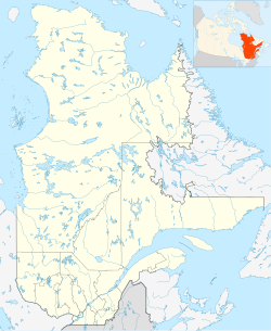 Mapa de localización que muestra a Blainville ubicada en Quebec