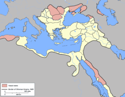 Mapa de los eyalatos otomanos en el año 1609