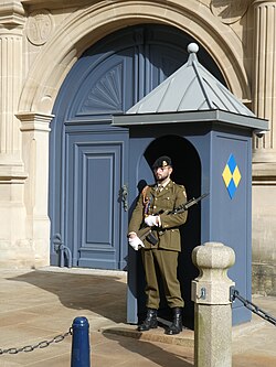 Guardia militar frente al Palacio Gran Ducal