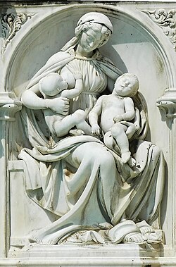Panel de la Fontana Gaia en Siena, de Jacopo della Quercia.