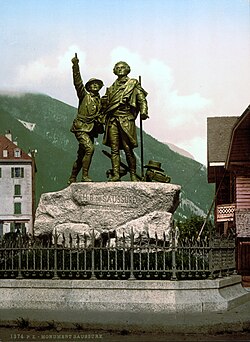 Monumento a Horace-Bénédict de Saussure y Jacques Balmat en Chamonix