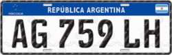 Ejemplo de Patente Única del Mercosur en Argentina desde 2016.