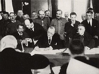 Representación histórica del Tratado de Bucarest
