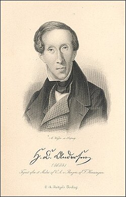 Retrato de Hans Christian Andersen en 1835