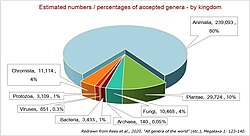 Gráfico de géneros aceptados por reino