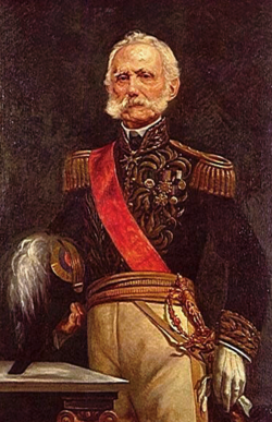 Retrato militar del expresidente Mosquera en su etapa avanzada.