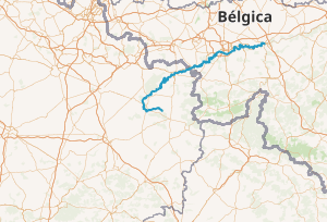 Mapa de localización geográfica del río Sambre