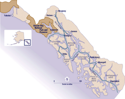 Mapa de la región del Mango de Alaska