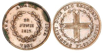 Medallón conmemorativo de 1817.