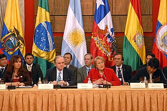 Mandatarios participantes en la I Cumbre de Unasur en Santiago de Chile