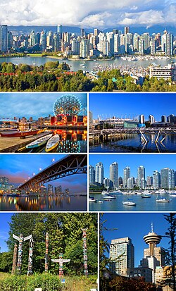 Vista panorámica de la arquitectura urbana de Vancouver