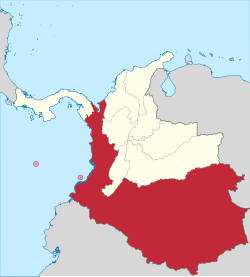 Detalle cartográfico antiguo del territorio caucano