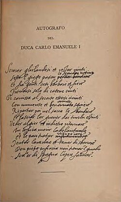 Documento autógrafo de Carlos Manuel I