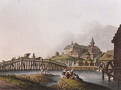 Molinos de agua en el río Dâmbovița en 1837