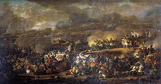 Representación pictórica de la batalla de Leipzig