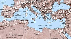 Mapa del Mar Mediterráneo y su cuenca