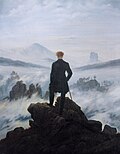 El caminante sobre el mar de niebla de Caspar David Friedrich