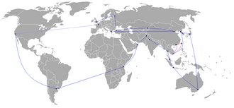 Mapa del recorrido internacional de la antorcha