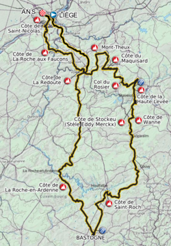 Recorrido del 2012 con las cotas y puertos indicados.