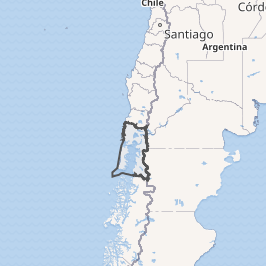 Mapa de ubicación de la región de Los Lagos en Chile