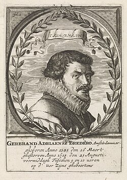 Retrato e información biográfica de Gerbrand Bredero