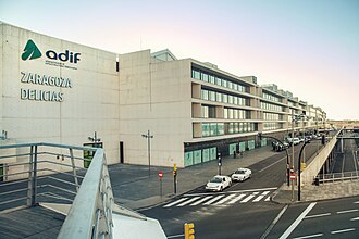 Exterior de la estación de Zaragoza-Delicias.