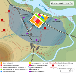 Mapa de la antigua Vindobona