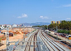 Estado de las obras de la estación en septiembre de 2009