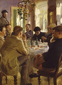 Artistas en el almuerzo