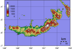 Topografía de la isla de Nueva Bretaña