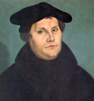Retrato histórico de Martín Lutero pintado por Lucas Cranach el Viejo en 1529.