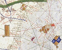 Extracto de señeras en el atlas de Cresques Abraham