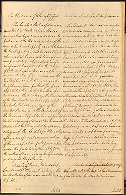 Página manuscrita del Tratado de Guadalupe Hidalgo
