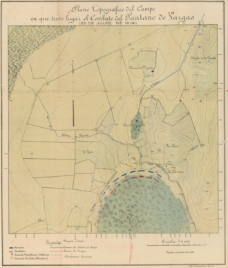 Plano topográfico del campo de combate del Pantano de Vargas