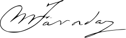 Firma autógrafa de Michael Faraday