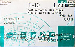 Tarjetas de transporte integrado de la ATM