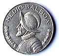 Moneda de cincuenta centésimos de balboa en anverso y reverso