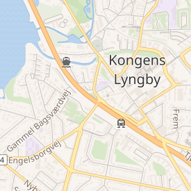 Mapa detallado del área de Kongens Lyngby