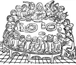 Grabado histórico de Los cuentos de Canterbury publicado en 1484.