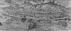 Representación histórica de la ciudad de Játiva y sus fortificaciones