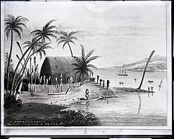 Representación gráfica de elementos culturales del antiguo Hawái