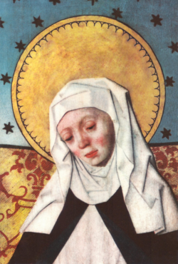 Santa Brígida en el retablo de la iglesia de Salem