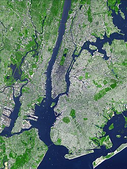 Vista aérea del área metropolitana de Nueva York
