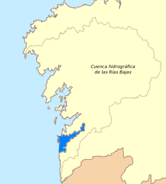Detalle geográfico de la Ría de Vigo