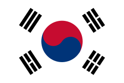 Comparación de versiones de color de la bandera de Corea del Sur