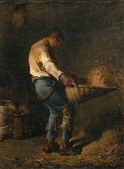 El aventador de Jean-François Millet en el Museo del Louvre